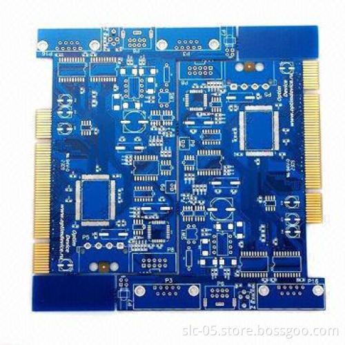 6-layer FR-4 PCBs, Surface Immersion with Goldfinger and Soldermask Blue
